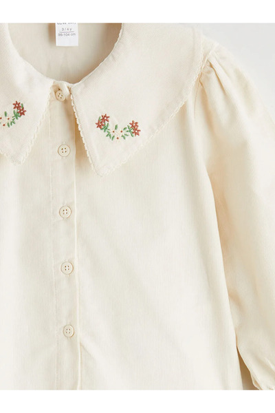 LC Waikiki Peter Pan collar Floral Velvet Girls' Shirt