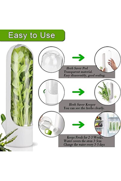 Herb Herb Keeper for Refrigerator (2 Pack) Keeps cilantro, parsley, mint, and asparagus fresh for up to 3 weeks.