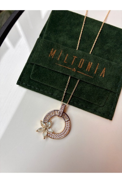 Miltonia تصميم زهرة قلادة فولاذية طويلة