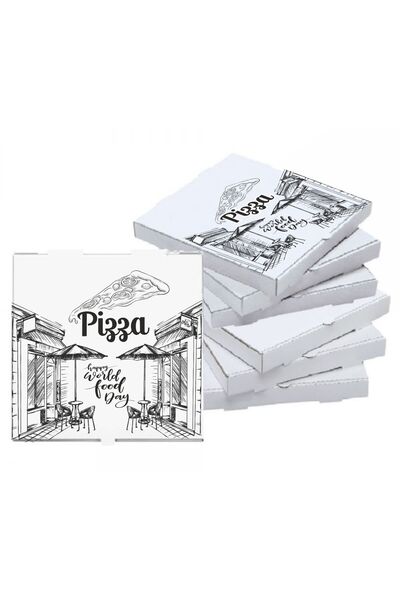 Sofipex Cutie Pizza 320*320*35 - Carton albit - Set 100 buc