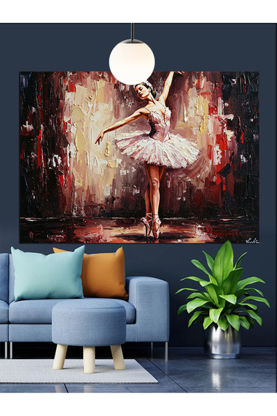 Artmeg Dansatoare de balet White Elegance Pânză decorativă - Tablou din lemn MDF