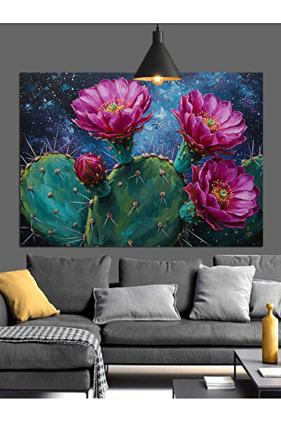 KanvasSepeti Flori roz, fundal întunecat, pictură în ulei, texturată, pânză d...