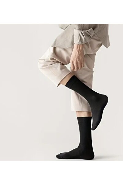 Sosyete dolabı 6 Pairs Unisex Plain Black Socks