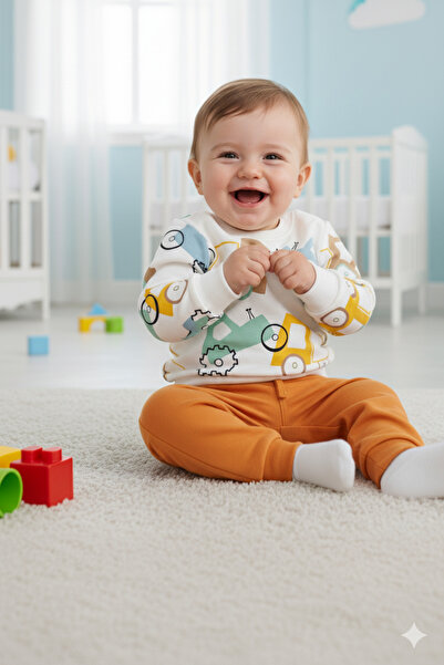 Le Touche Baby Boy Patterned Cotton 2-Piece Children's Pajama Set