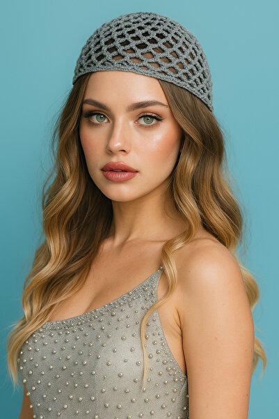 HAPPY HANDMADE Special Design Beanie/Crochet Hat/Grey Beanie/Crochet Hat/Gift...