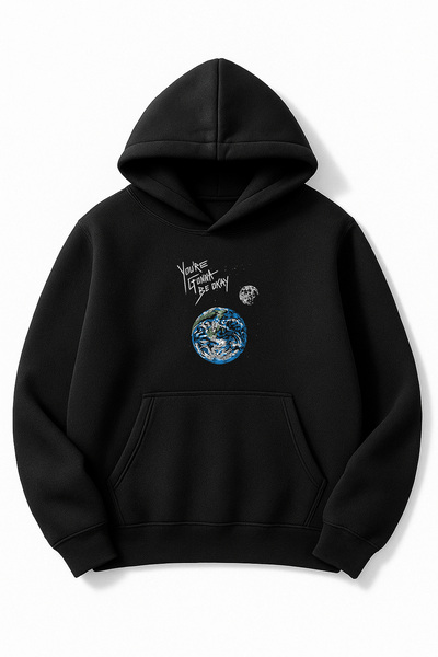 Altair Tr سويت شيرت أسود قصة فضفاضة للجنسين من Your Gonna Be Okey مطبوع بغطاء...