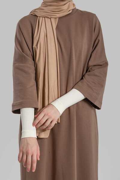 Lemaye Hijab Plain Sleeves - Stone