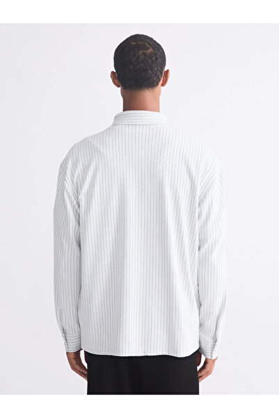 LC Waikiki Чоловіча сорочка в смужку з довгим рукавом приталеного крою