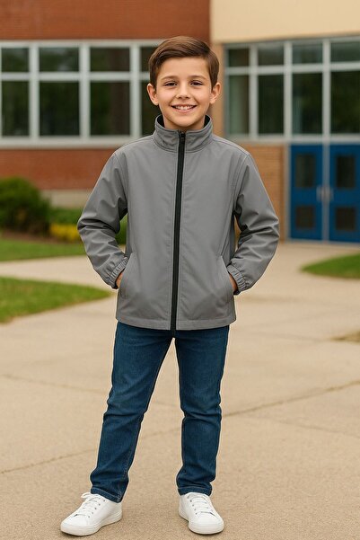 atölye kids Children's Raincoat 100% Polyester Full Fit Waterproof Coat for School and Sports