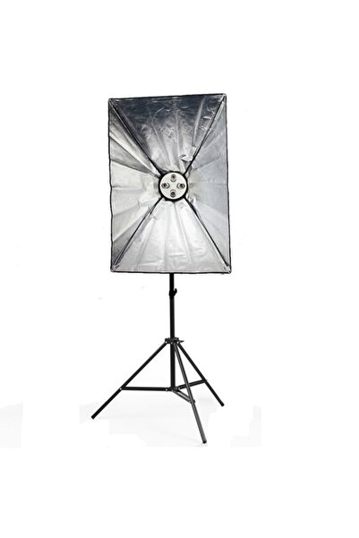 Generic Kit lumină continuă lampă foto video cu 4 becuri + softbox 50X70cm + trepied + 4 becuri
