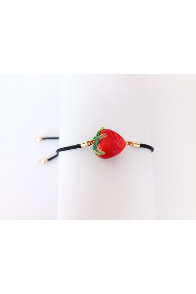 ADAMODART Strawberry Murano Glass Beaded Adjustable String Bracelet