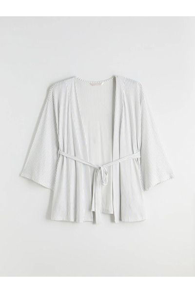 LC Waikiki Set de pijamale de maternitate cu dungi cu guler șal