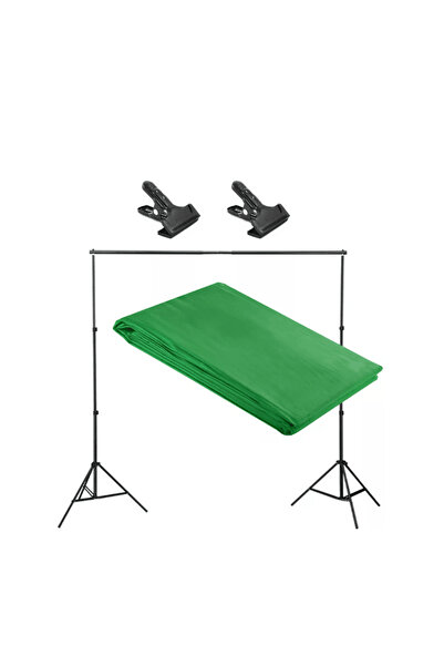 Generic Photo studio background support kit 220cm and green background 3x6m
