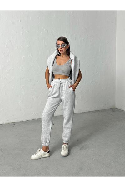 My Loore Γυναικείο γκρι αθλητικό παντελόνι MLB087
