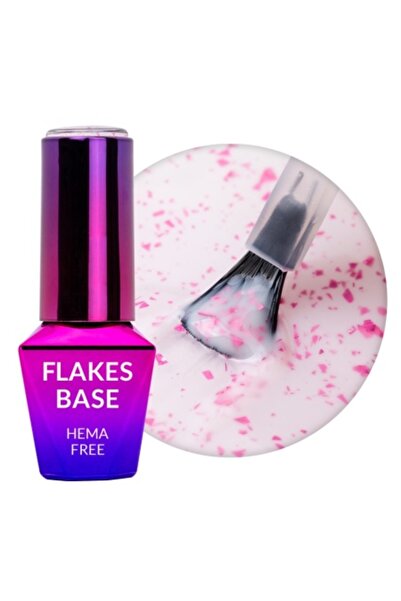 Allepaznokcie Rubber base Flakes MollyLac Hema-free - Milk and pink TPO-free