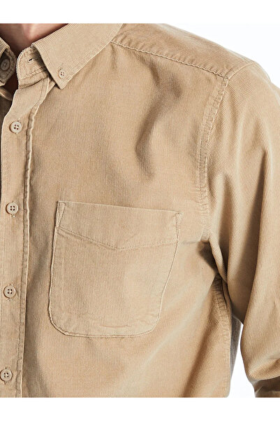 LC Waikiki Ανδρικό πουκάμισο με μακρυμάνικο κοτλέ με κανονική εφαρμογή