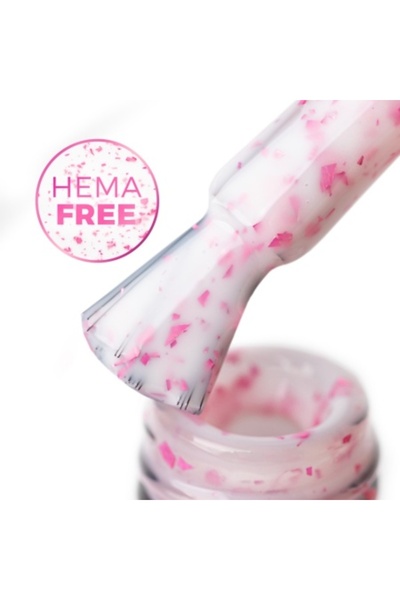Allepaznokcie Rubber base Flakes MollyLac Hema-free - Milk and pink TPO-free