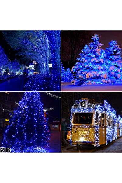 OEM Lumini solare liniare de Crăciun, 10 m, 100 LED-uri, exterior, albastre