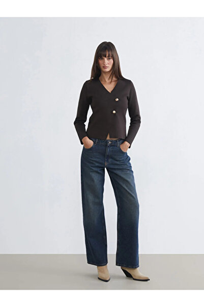 LC Waikiki Double-Breasted Collar Women's Knitwear Cardigan