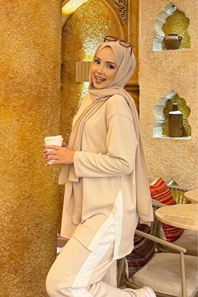 EBRUTESETTÜR White Striped Double Suit with Slit Detail