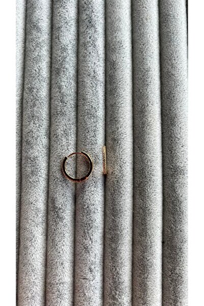 cansuaccessoire TAŞLI HALKA ÇELİK KÜPE