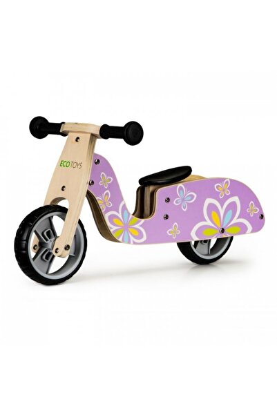 Ecotoys Bicicleta de echilibru din lemn cu roti EVA LC-V1330 - Violet cu flut...