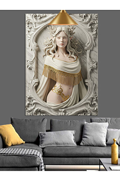 KanvasSepeti Marmură albă Femeie Pictură în ulei de înaltă calitate texturat ...