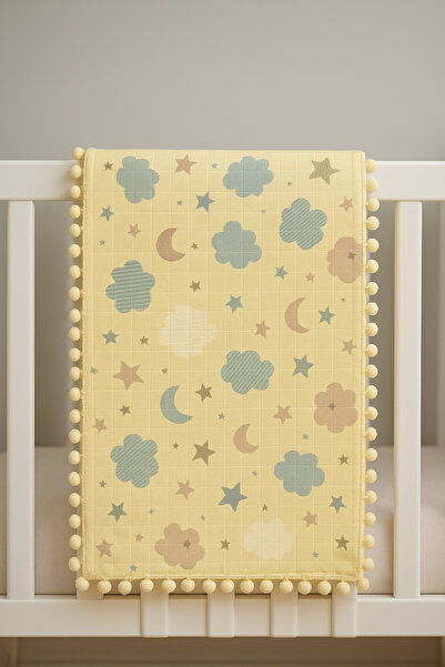 MUSGEM Multi-Purpose 100% Cotton Double Layer and Double-Sided Muslin Baby Cover & Baby Blanket 80X90