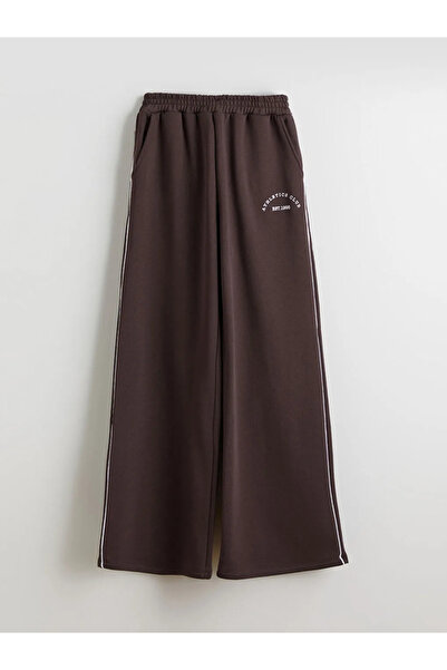 LC Waikiki Beli Lastikli Baskılı Kadın Kalın Eşofman Altı