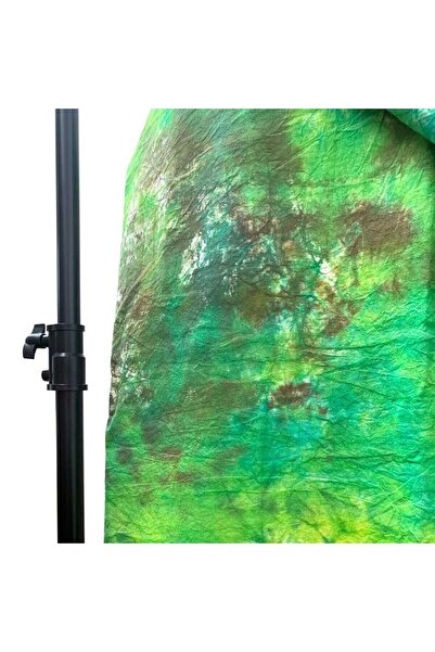 Generic Fundal de studio din pânză verde vopsită tie-dye 3x6m