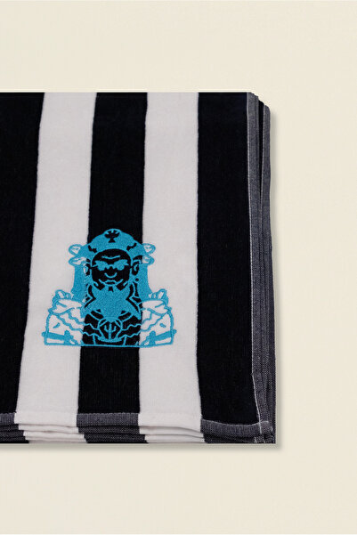 Gods Next Door Poseidon, Wave Check - Navy Blue Magnetic Beach Towel