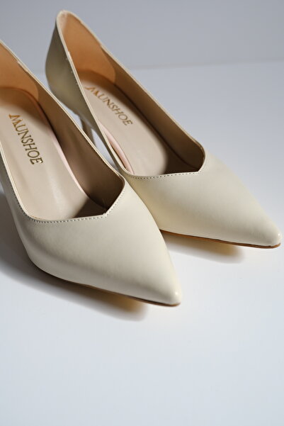 Munshoes Mia Beige Skin Women's Heeled Shoes