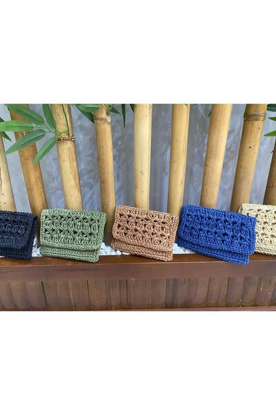 KÜBRA UYAN JEWELRY Wallet Paper Twine Straw Wallet Hand Knitted Wallet Card Holder