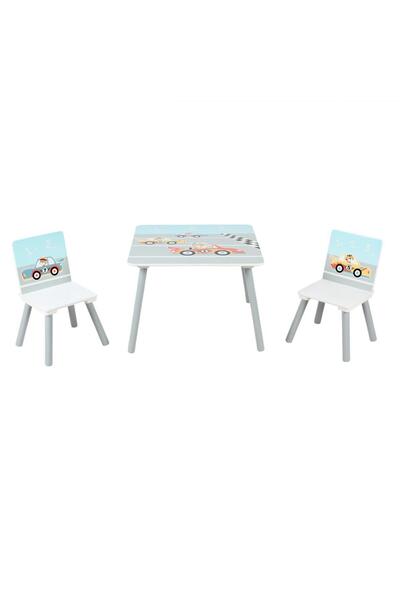 U-Grow Set masă și 2 scaune UGMB01-CAR, Cars, lemn, pentru copii