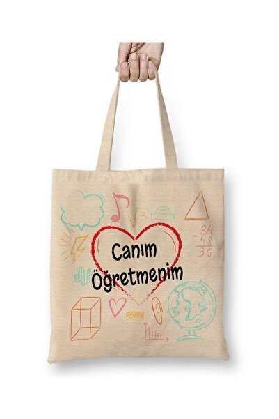 Toyaso Моя люба вчителька День вчителя Біла тканинна сумка Довга ручка Сумка для покупок Пляжна сумка