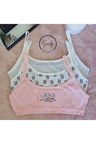 Koza soft Sandy 3-Pack Cotton Flexible Padless Bustier First Children's Bra