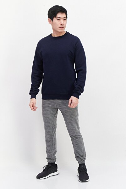 Champion Men Sportswear Fit Long Sleeve Embroidered Logo Sweatshirts, Navy Blue