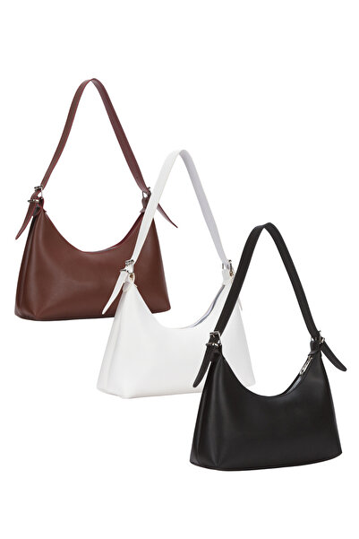 Adelina Bags Kadın 3'lü Çanta Paketi Baget Günlük El Kol ve Omuz Çantası Üç Ç...