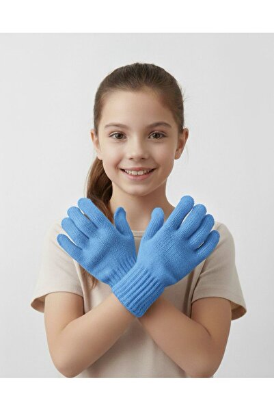 YESARİ Sıcak Tutan Çocuk Eldiveni Kışlık Örme Full Parmak Okul Eldiveni
