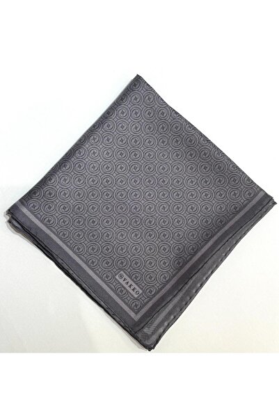 Vakko Tivil Monogram Silk Scarf 41408-Dark Gray