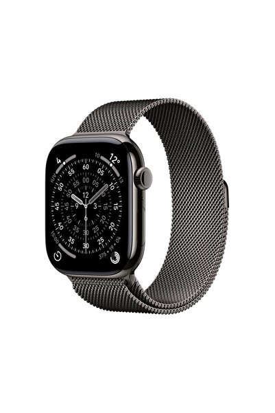 Apple Ceas Seria 11 GPS + Cellular 46mm Titan Slate cu Curea Milanese Slate S/M