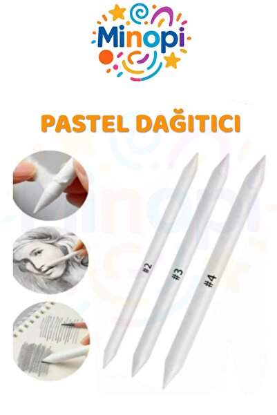 Minopi Pastel Dağıtıcı Gölgelendirme Kalemi 3'lü 1 Paket Kaynaştırma Kalemi K...