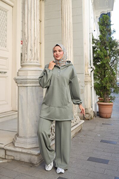 By Pommes Life Women's Hooded Piece Hijab Set with Snap Fasteners