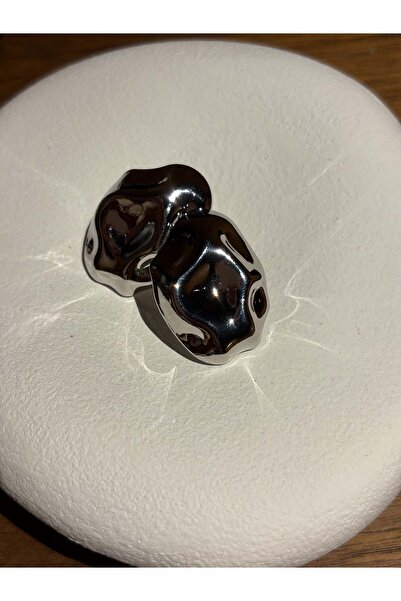 Helia Studio Embossed Medium Size Silver Color Earrings