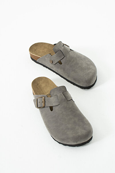 ARYAN Yen Boston Unisex Tokalı Süet Sabo Terlik | Rahat Taban Ev ve Dış Mekan Terlik