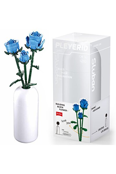 Sluban Set de construcție Flori, 238 piese, Trandafir albastru -