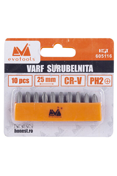 Evotools Cr-V Screwdriver Tip for Philips Fingerprint-10 pcs PH2 25 mm