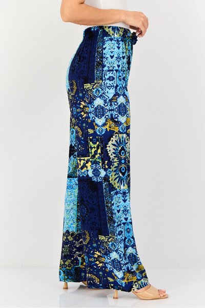 Happiness İstanbul Women Regular Fit Allover Print Palazzo Pants, Multicolor