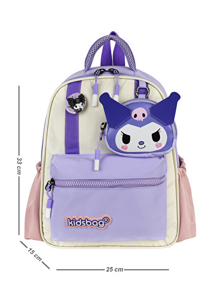 QİELL حقيبة روضة أطفال من المصنع مع محفظة صغيرة كهدية، نمط شخصية كورومي، قماش...