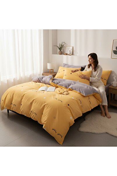 Comfort Craft Duvet Cover Set Double Size Printed Dide Yellow Mature
